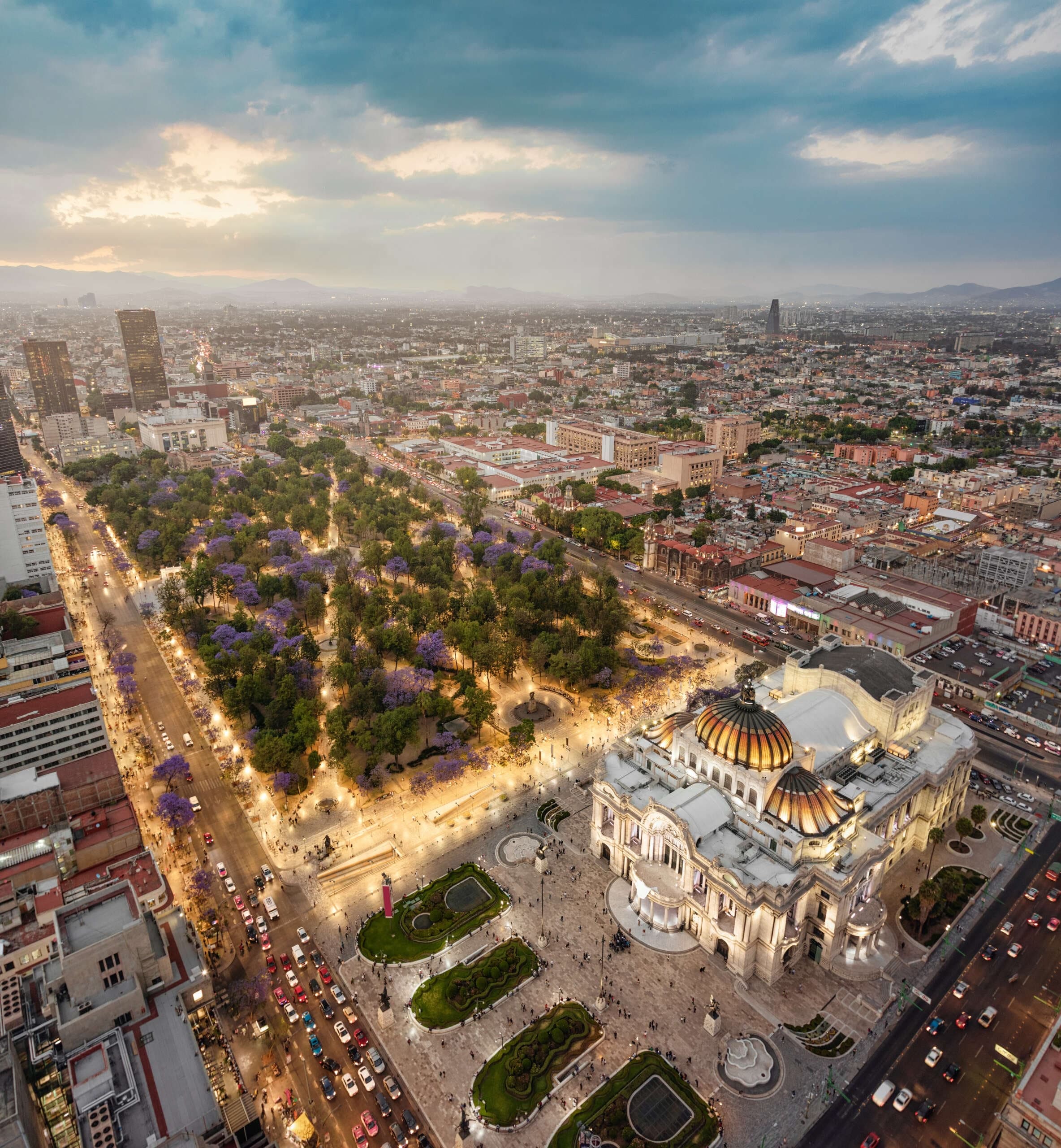 Vue aérienne de Mexico depuis la Torre Latinoamericana